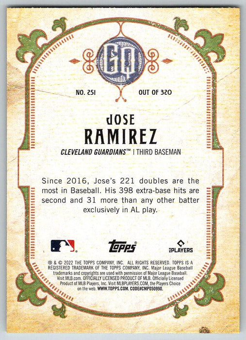 Jose Ramirez 2022 Topps Gypsy Queen # 251 Cleveland Guardians - Collectible Craze America