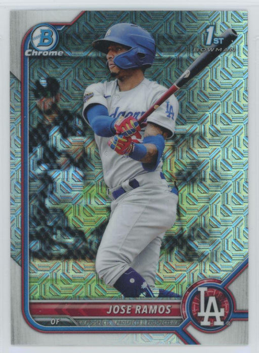 Jose Ramos 2022 Bowman Chrome Prospects # BCP-129 Mojo Refrctor Los Angeles Dodgers - Collectible Craze America