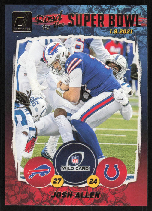 Josh Allen 2021 Donruss Road to the Super Bowl Wild Card # WC2 Buffalo Bills - Collectible Craze America