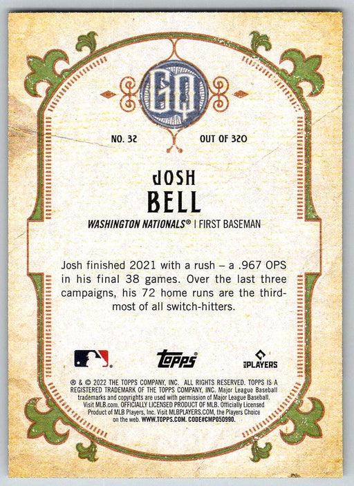 Josh Bell 2022 Topps Gypsy Queen # 32 Washington Nationals - Collectible Craze America