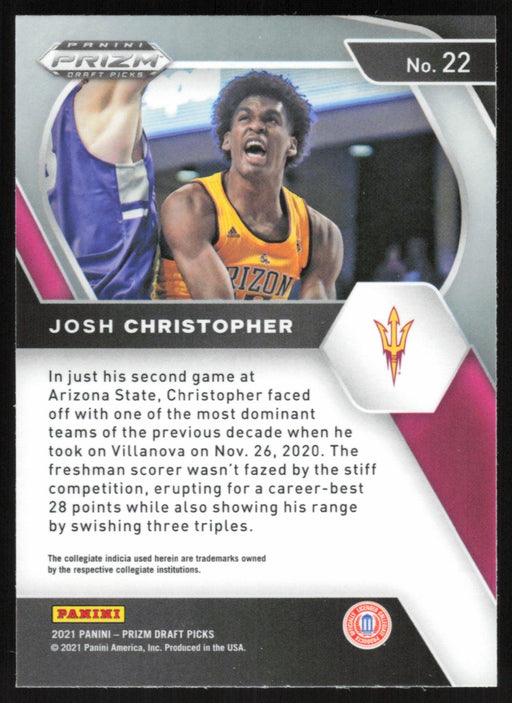 Josh Christopher 2021 Panini Prizm Draft Picks # 22 RC Arizona State Sun Devils - Collectible Craze America