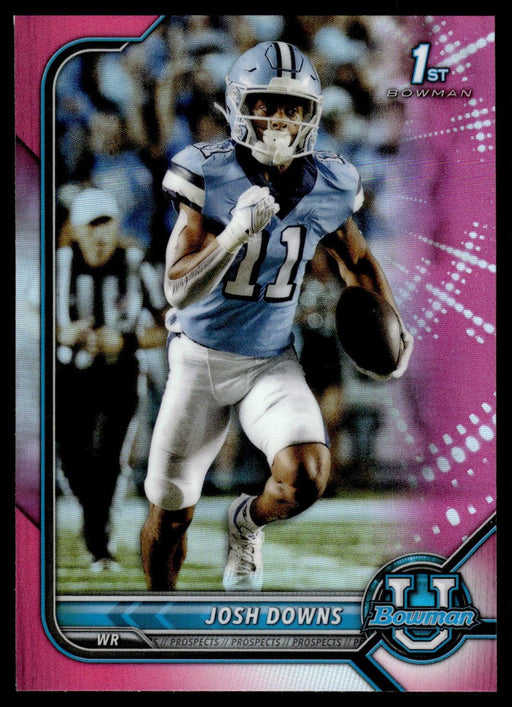 Josh Downs 2021 Bowman University Football # 50 1st Pink Refractor North Carolina Tar Heels - Collectible Craze America