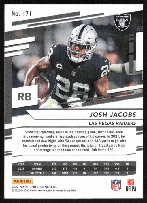 Josh Jacobs 2022 Panini Prestige # 171 Las Vegas Raiders - Collectible Craze America