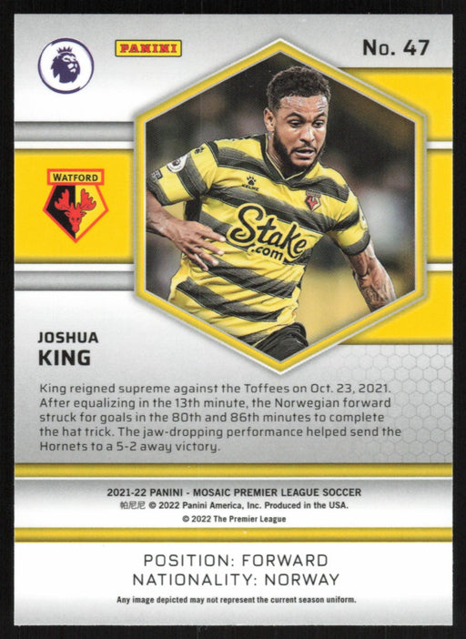 Joshua King 2021 Panini Mosaic Premier League # 47 Watford Base - Collectible Craze America