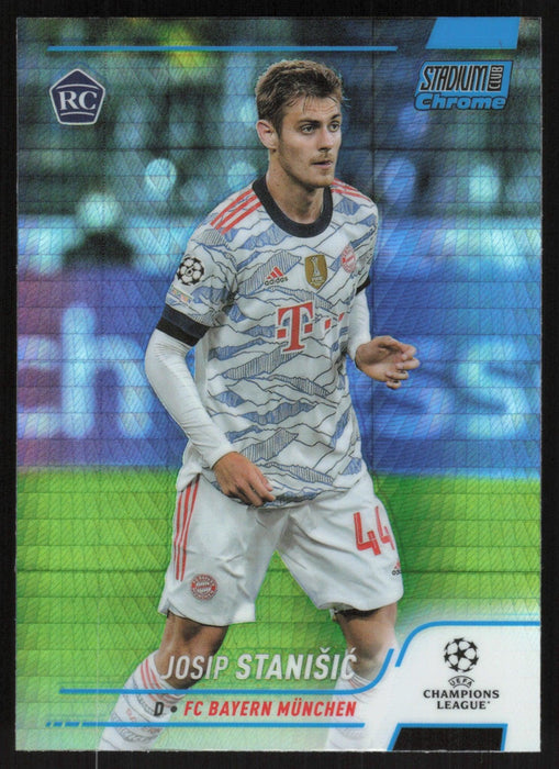 Josip Stanisic 2021 Topps Stadium Club Chrome UEFA # 44 RC Blue Prism Refractor FC Bayern München - Collectible Craze America