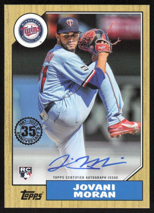 Jovani Moran 2022 Topps Update # 87BA-JMO 1987 Topps RC Auto Minnesota —  Collectible Craze America