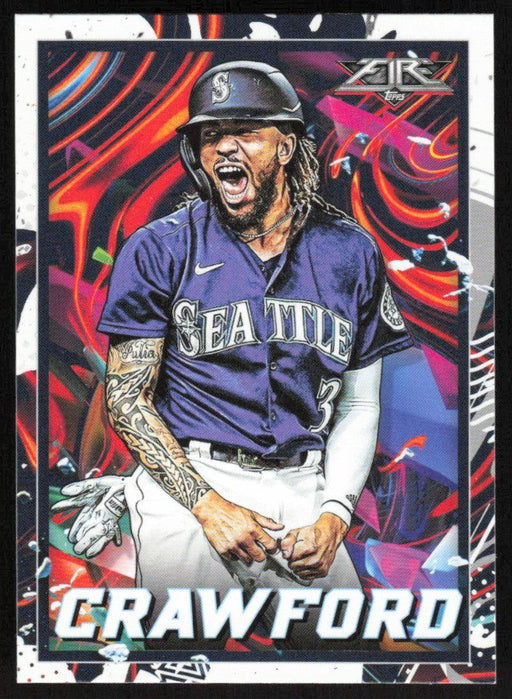 JP Crawford 2022 Topps Fire Baseball # 113 Seattle Mariners Base - Collectible Craze America