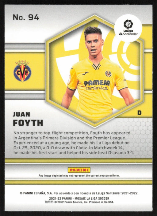 Juan Foyth 2021 Panini Mosaic La Liga # 94 Villarreal CF Base - Collectible Craze America