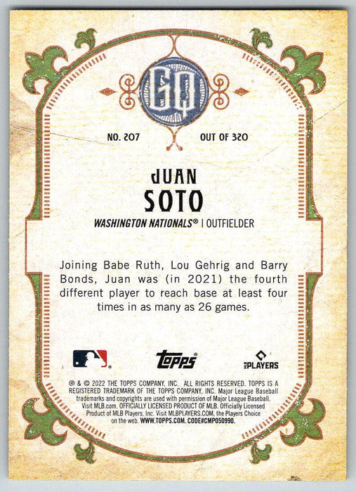 Juan Soto 2022 Topps Gypsy Queen # 207 Washington Nationals - Collectible Craze America