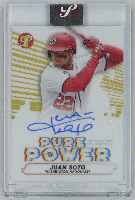 Juan Soto 2022 Topps Pristine # PPA-JSO Pure Power Pristine Gold Encased 15/50 Auto Washington Nationals - Collectible Craze America