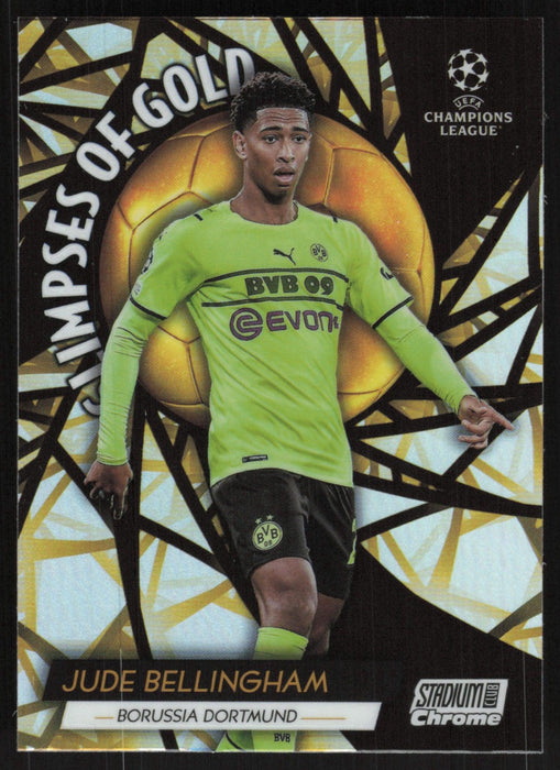 Jude Bellingham 2021 Topps Stadium Club Chrome UEFA # GG-JB Glimpses of Gold Borussia Dortmund - Collectible Craze America