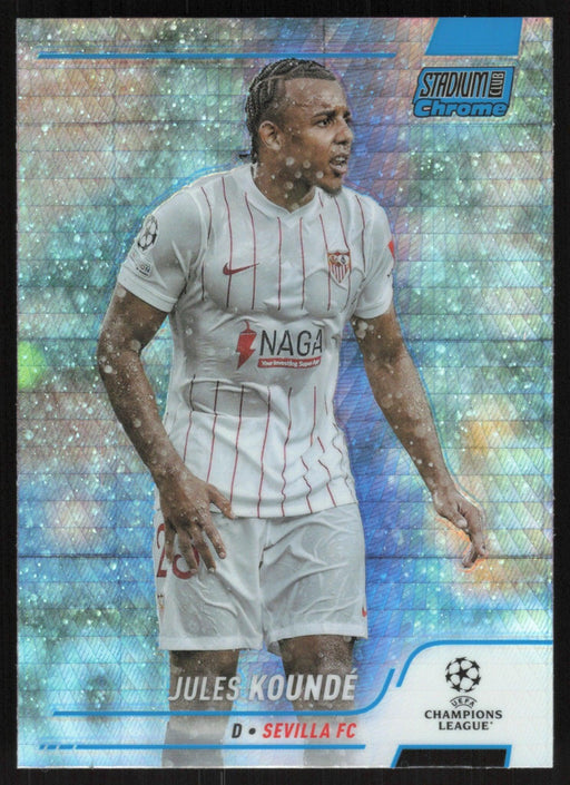 Jules Kounde 2021 Topps Stadium Club Chrome UEFA # 63 Blue Prism Refractor Sevilla FC - Collectible Craze America