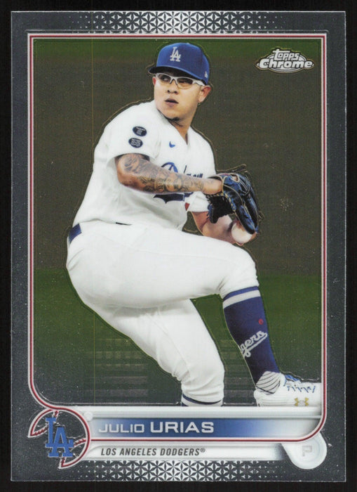 Julio Urias 2022 Topps Chrome Baseball # 3 Los Angeles Dodgers Base - Collectible Craze America