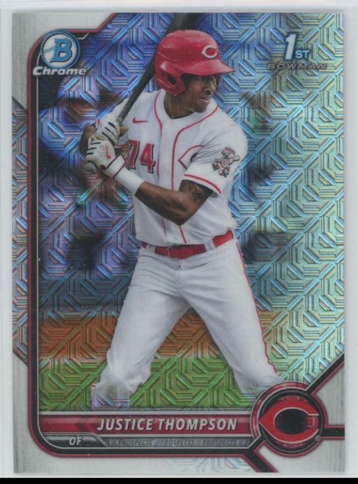 Justice Thompson 2022 Bowman Chrome Prospects # BCP-59 Mojo Refrctor Cincinnati Reds - Collectible Craze America