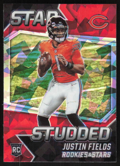 Justin Fields 2021 Panini Rookies & Stars # SS-24 RC Star Studded Red Ice Chicago Bears - Collectible Craze America