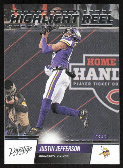 Justin Jefferson 2022 Panini Prestige Highlight Reel # HR-19 Insert Minnesota Vikings - Collectible Craze America