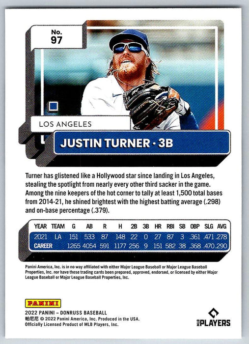 Justin Turner 2022 Donruss Baseball # 97 Los Angeles Dodgers - Collectible Craze America