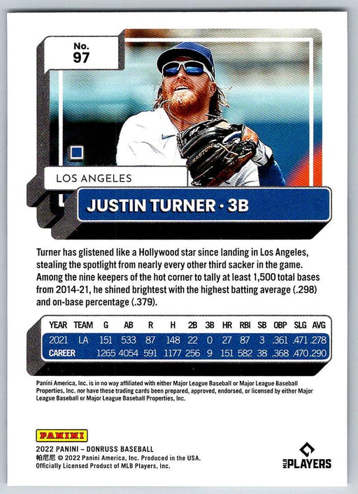 Justin Turner 2022 Donruss Baseball # 97 Los Angeles Dodgers - Collectible Craze America