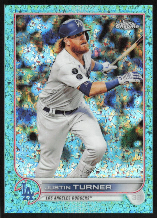 Justin Turner 2022 Topps Chrome # 194 Aqua Mini-Diamond 127/199 Los Angeles Dodgers - Collectible Craze America