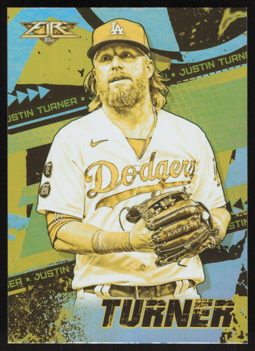 Justin Turner 2022 Topps Fire # 182 Gold Minted Los Angeles Dodgers - Collectible Craze America