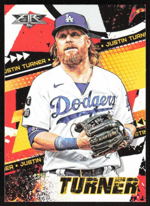 Justin Turner 2022 Topps Fire Baseball # 182 Los Angeles Dodgers Base - Collectible Craze America