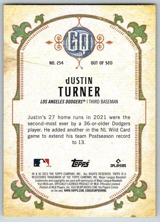 Justin Turner 2022 Topps Gypsy Queen # 254 Los Angeles Dodgers - Collectible Craze America