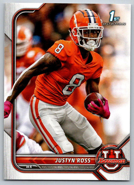 Justyn Ross 2021 Bowman University Football # 12 Clemson Tigers 1st Bowman - Collectible Craze America