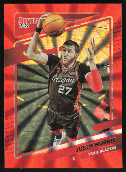 Jusuf Nurkic 2021 Donruss # 123 Orange Holo Laser Portland Trail Blazers - Collectible Craze America
