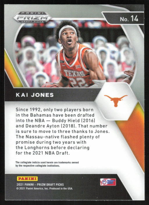 Kai Jones 2021 Panini Prizm Draft Picks # 14 RC Texas Longhorns - Collectible Craze America