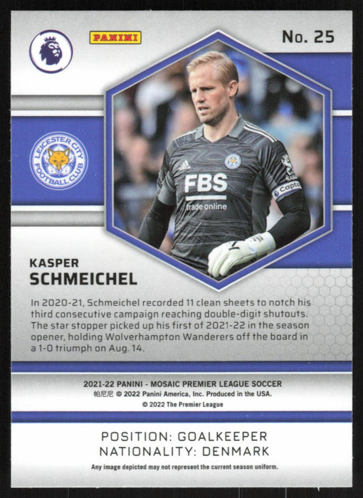 Kasper Schmeichel 2021 Panini Mosaic Premier League # 25 Leicester City Base - Collectible Craze America