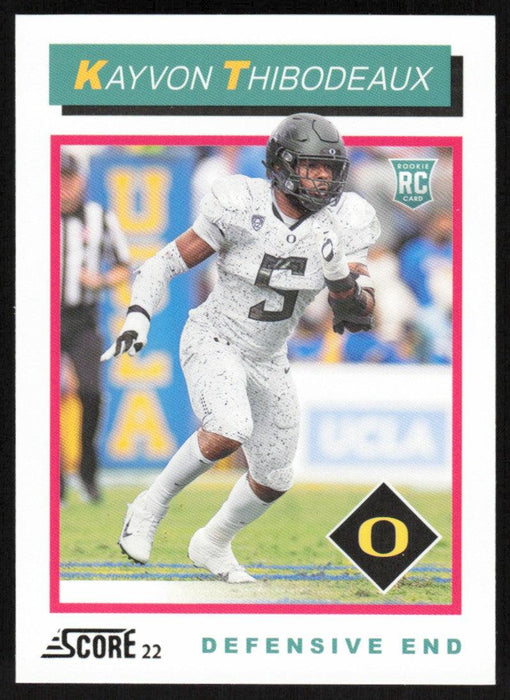 Kayvon Thibodeaux 2022 Panini Score Football # TB7 RC 1992 Throwback Rookie Oregon Ducks - Collectible Craze America