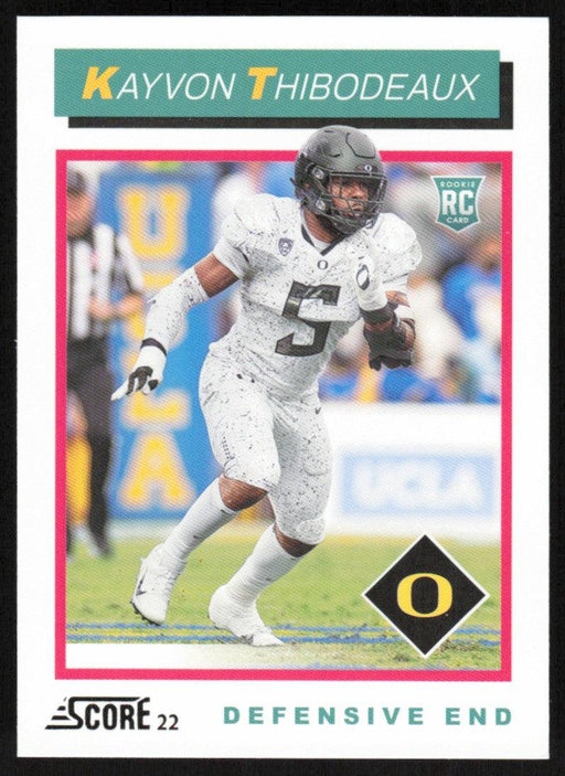 Kayvon Thibodeaux 2022 Panini Score Football # TB7 RC 1992 Throwback Rookie Oregon Ducks - Collectible Craze America