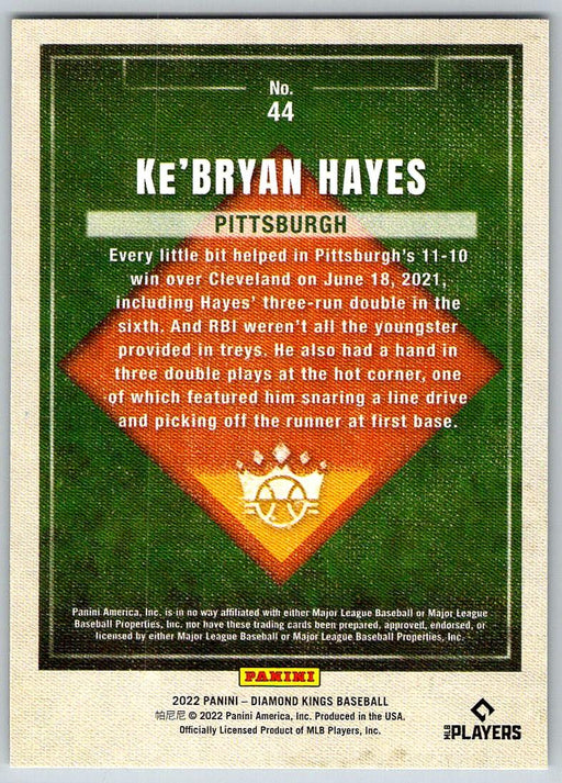 Ke'Bryan Hayes 2022 Panini Diamond Kings # 44 Pittsburgh Pirates - Collectible Craze America