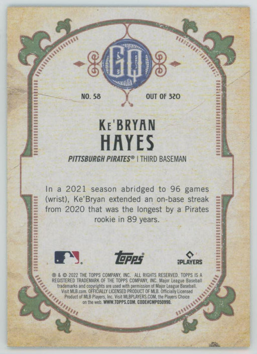 Ke'Bryan Hayes 2022 Topps Gypsy Queen # 58 Green Border Pittsburgh Pirates - Collectible Craze America