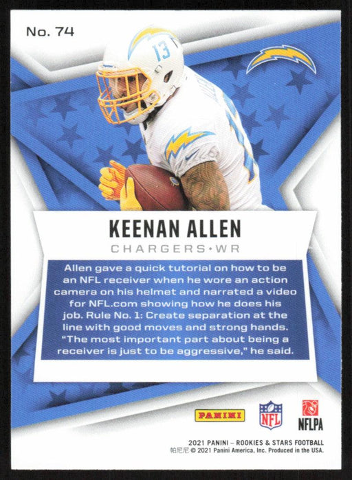 Keenan Allen 2021 Panini Rookies & Stars # 74 Los Angeles Chargers Base - Collectible Craze America