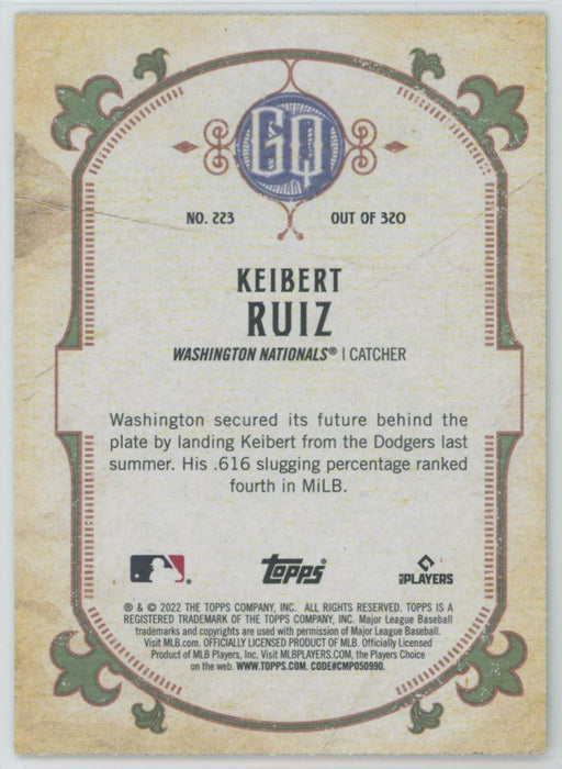 Keibert Ruiz 2022 Topps Gypsy Queen # 223 Green Border Washington Nationals - Collectible Craze America