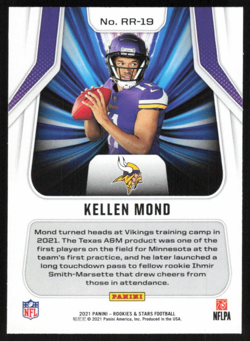 Kellen Mond 2021 Panini Rookie & Stars # RR-19 RC Rookie Rush Minnesota Vikings - Collectible Craze America