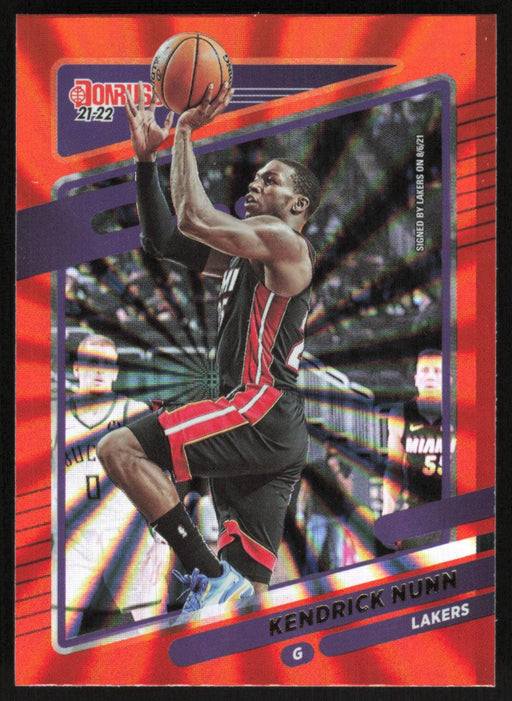 Kendrick Nunn 2021 Donruss # 84 Orange Holo Laser Los Angeles Lakers - Collectible Craze America