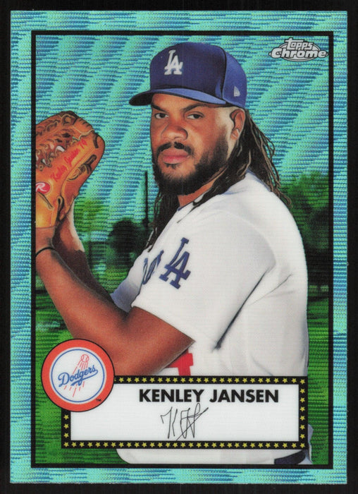 Kenley Jansen 2021 Topps Chrome Platinum Anniversary # 344 Aqua Wave Los Angeles Dodgers - Collectible Craze America