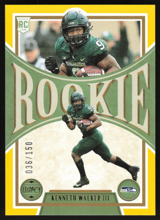 Kenneth Walker III 2022 Panini Legacy Rookie # 158 RC Yellow 36/150 Seattle Seahawks - Collectible Craze America