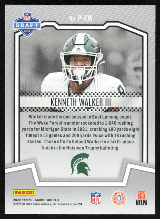 Kenneth Walker III 2022 Panini Score Football # P-KW RC PROtential Michigan State Spartans - Collectible Craze America