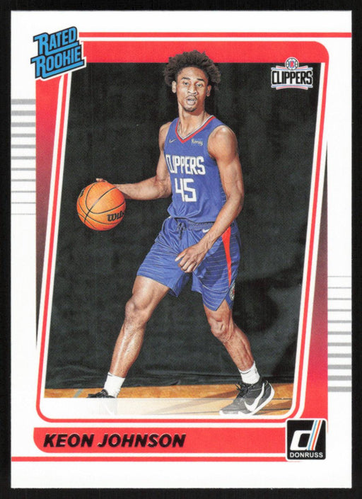 Keon Johnson 2021 Donruss Rated Rookie # 242 RC Los Angeles Clippers - Collectible Craze America