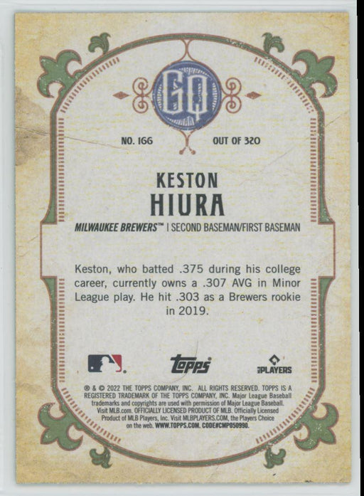 Keston Hiura 2022 Topps Gypsy Queen # 166 Green Border Milwaukee Brewers - Collectible Craze America