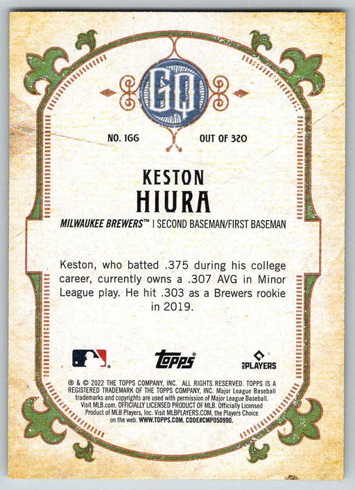 Keston Hiura 2022 Topps Gypsy Queen # 166 Milwaukee Brewers - Collectible Craze America