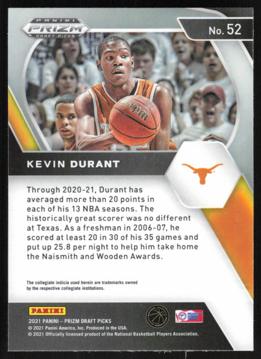 Kevin Durant 2021 Panini Prizm Draft Picks # 52 Texas Longhorns - Collectible Craze America