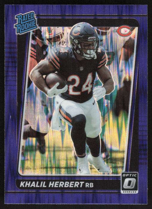 Khalil Herbert 2021 Donruss Optic Rated Rookie # 293 RC Purple Shock Chicago Bears - Collectible Craze America