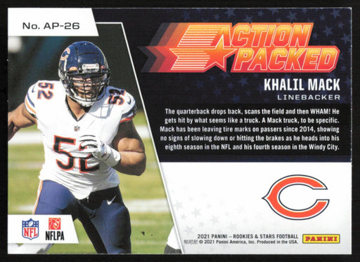 Khalil Mack 2021 Panini Rookie & Stars # AP-26 Action Packed Chicago Bears - Collectible Craze America