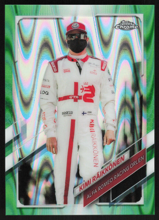 Kimi Raikkonen 2021 Topps Chrome Formula 1 # 34 Green RayWave 48/99 - Collectible Craze America