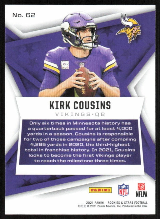 Kirk Cousins 2021 Panini Rookies & Stars # 62 Minnesota Vikings Base - Collectible Craze America