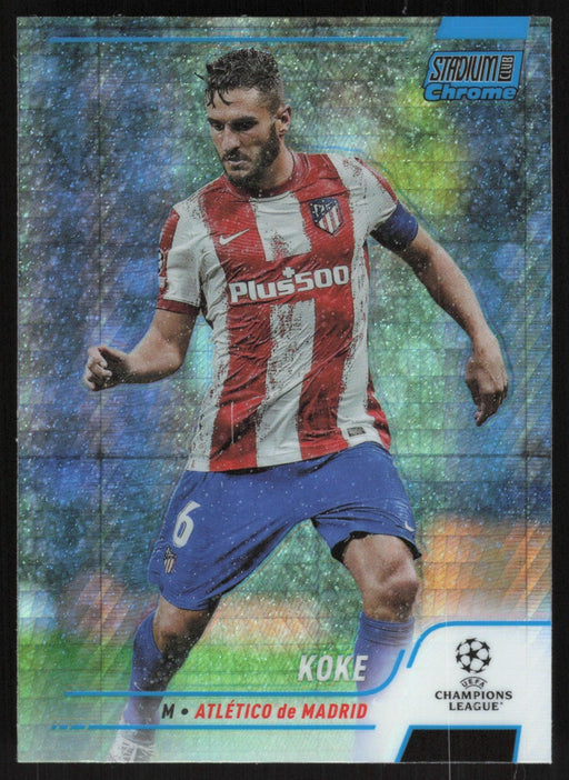 Koke 2021 Topps Stadium Club Chrome UEFA # 87 Blue Prism Refractor Atlético de Madrid - Collectible Craze America